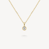 Mini Round Cut Diamond Bezel Necklace