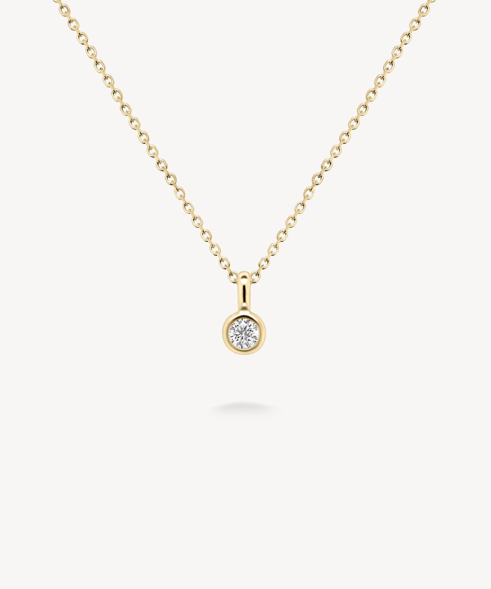 Mini Round Cut Diamond Bezel Necklace