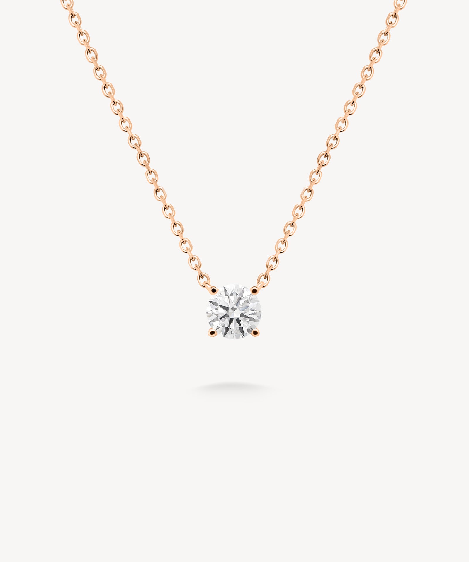 Round Cut Diamond Solitaire Necklace