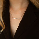 Round Cut Diamond Bar Necklace