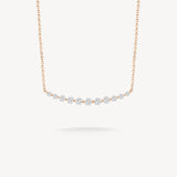 Round Cut Diamond Bar Necklace