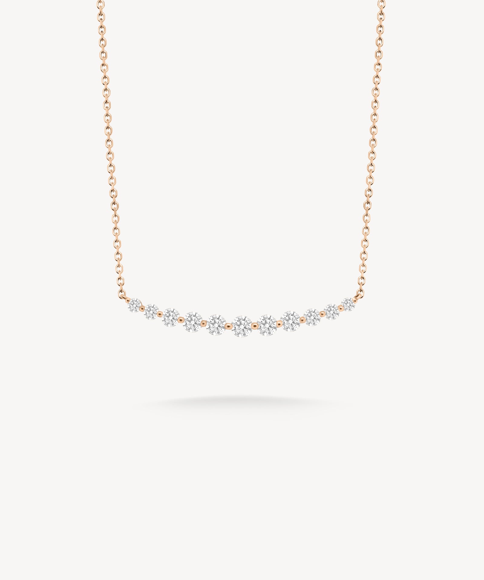 Round Cut Diamond Bar Necklace