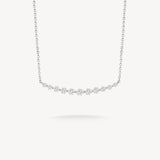 Round Cut Diamond Bar Necklace