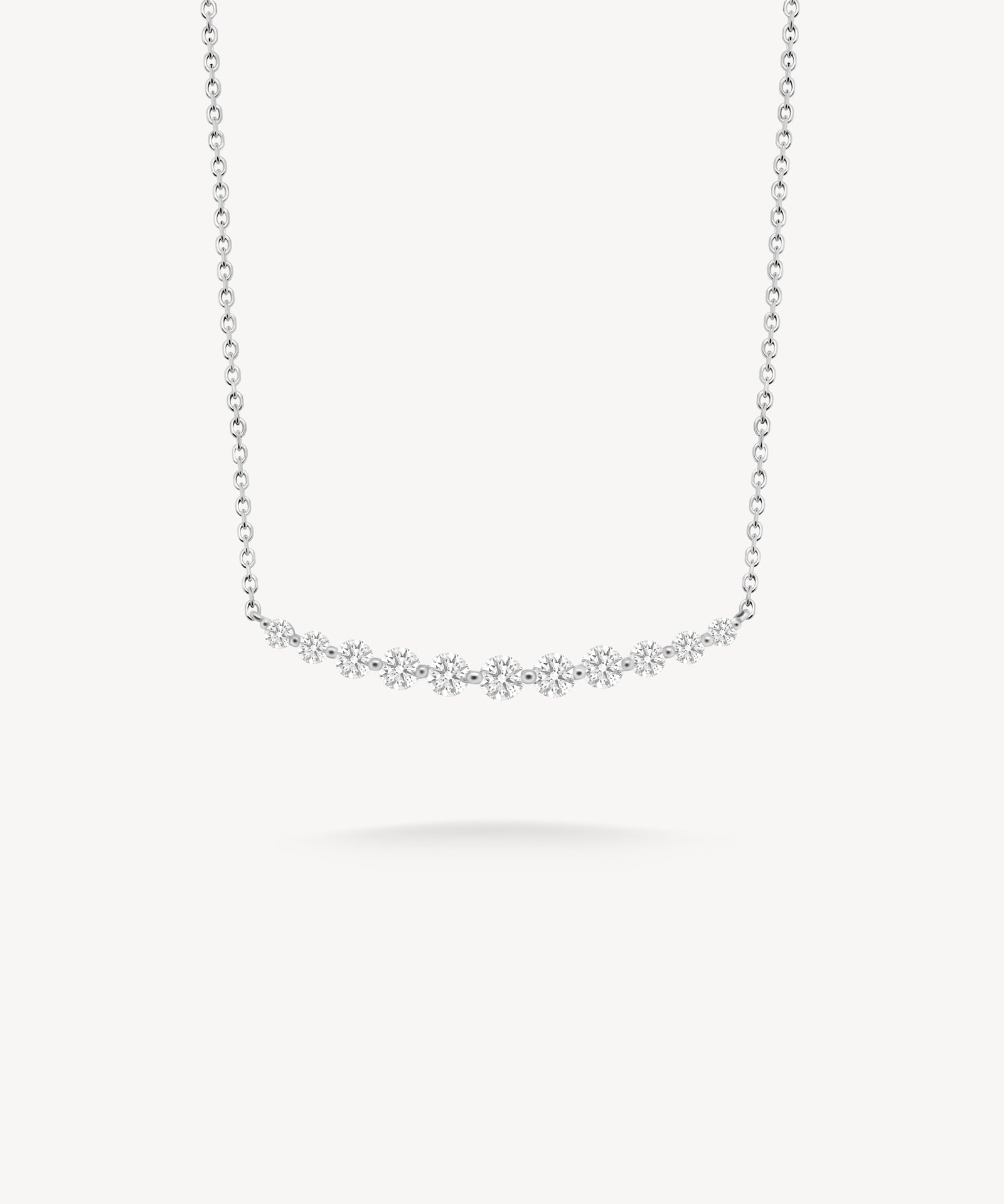 Round Cut Diamond Bar Necklace
