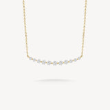 Round Cut Diamond Bar Necklace