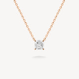 Asscher Cut Diamond Solitaire Necklace