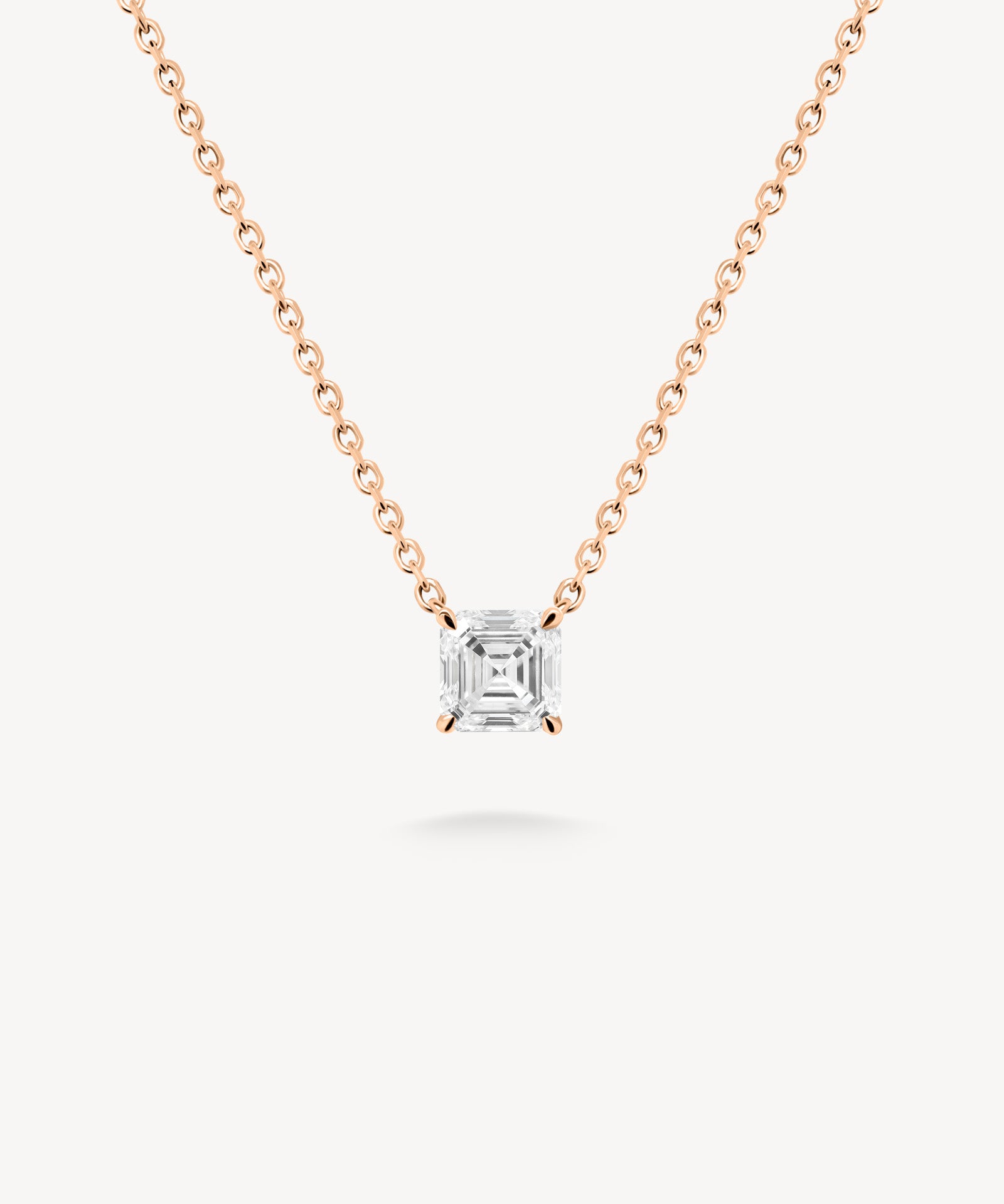 Asscher Cut Diamond Solitaire Necklace