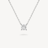 Asscher Cut Diamond Solitaire Necklace