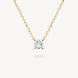 Asscher Cut Diamond Solitaire Necklace