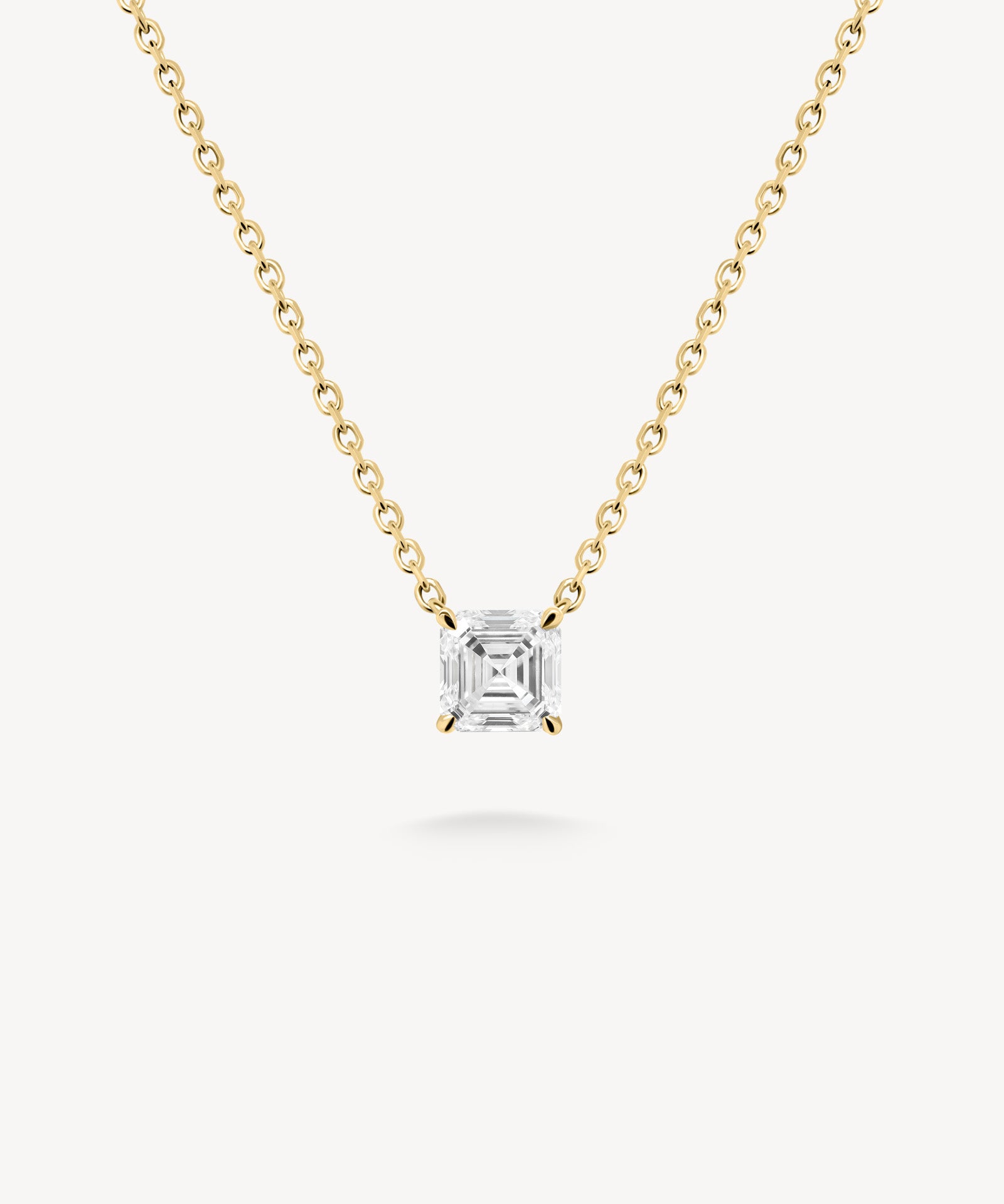 Asscher Cut Diamond Solitaire Necklace