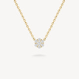 Diamond Cluster Flower Necklace
