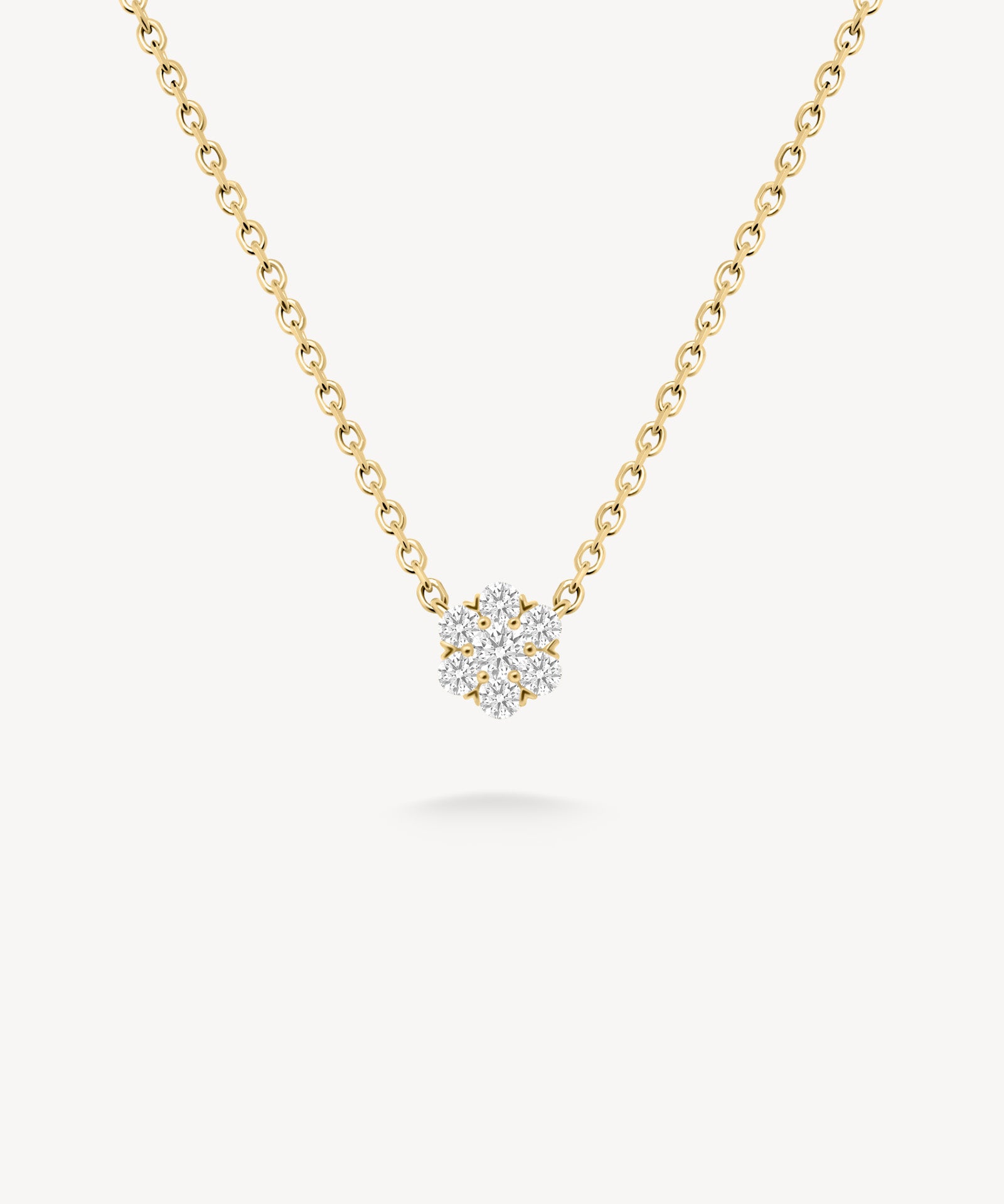 Diamond Cluster Flower Necklace