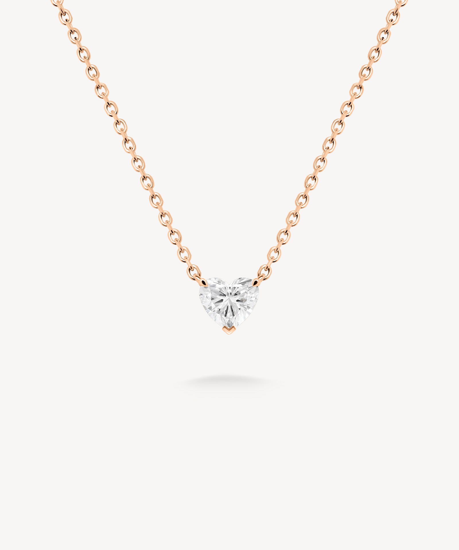 Heart Shaped Diamond Solitaire Necklace