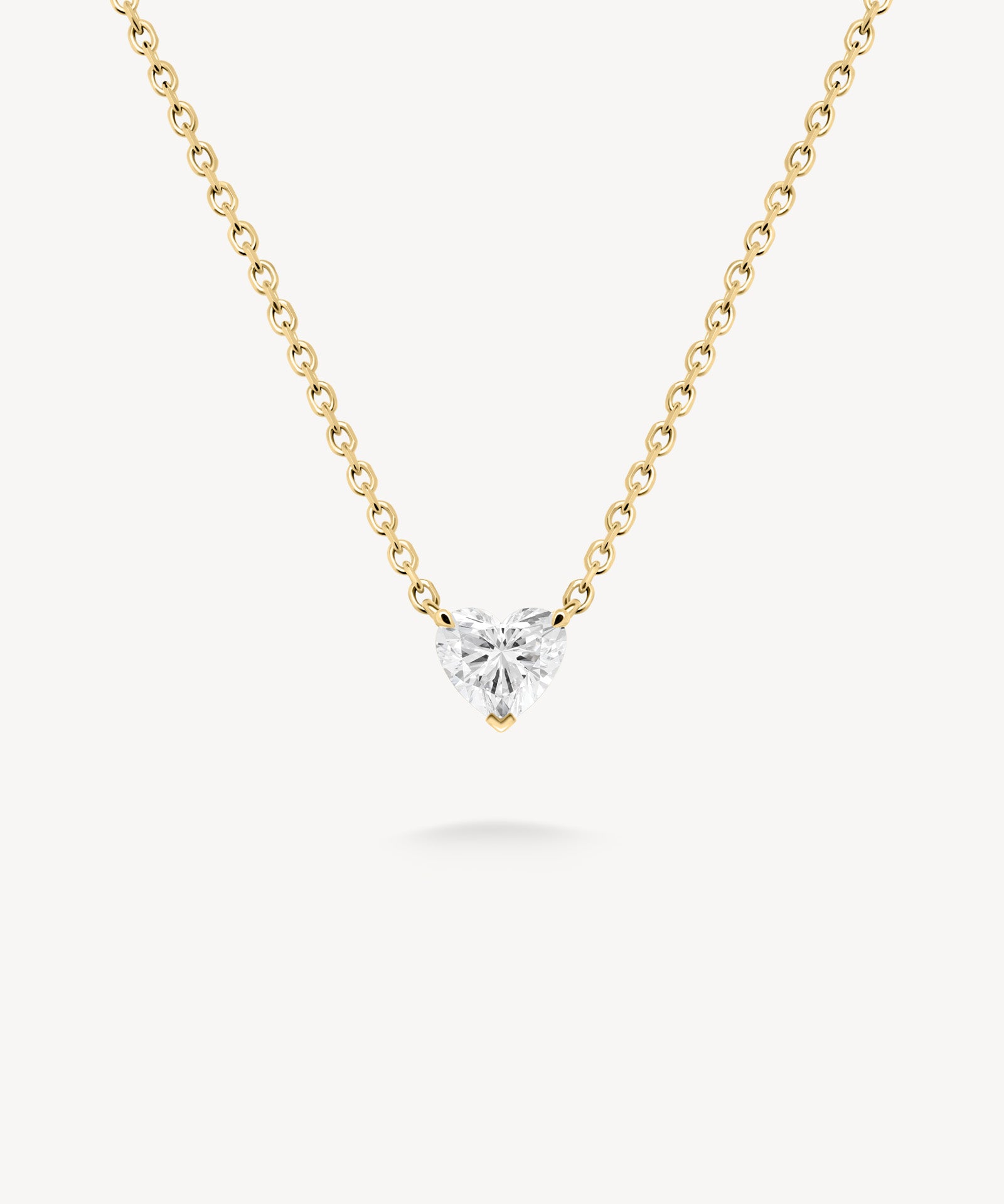 Heart Shaped Diamond Solitaire Necklace