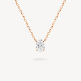 Oval Cut Diamond Solitaire Necklace