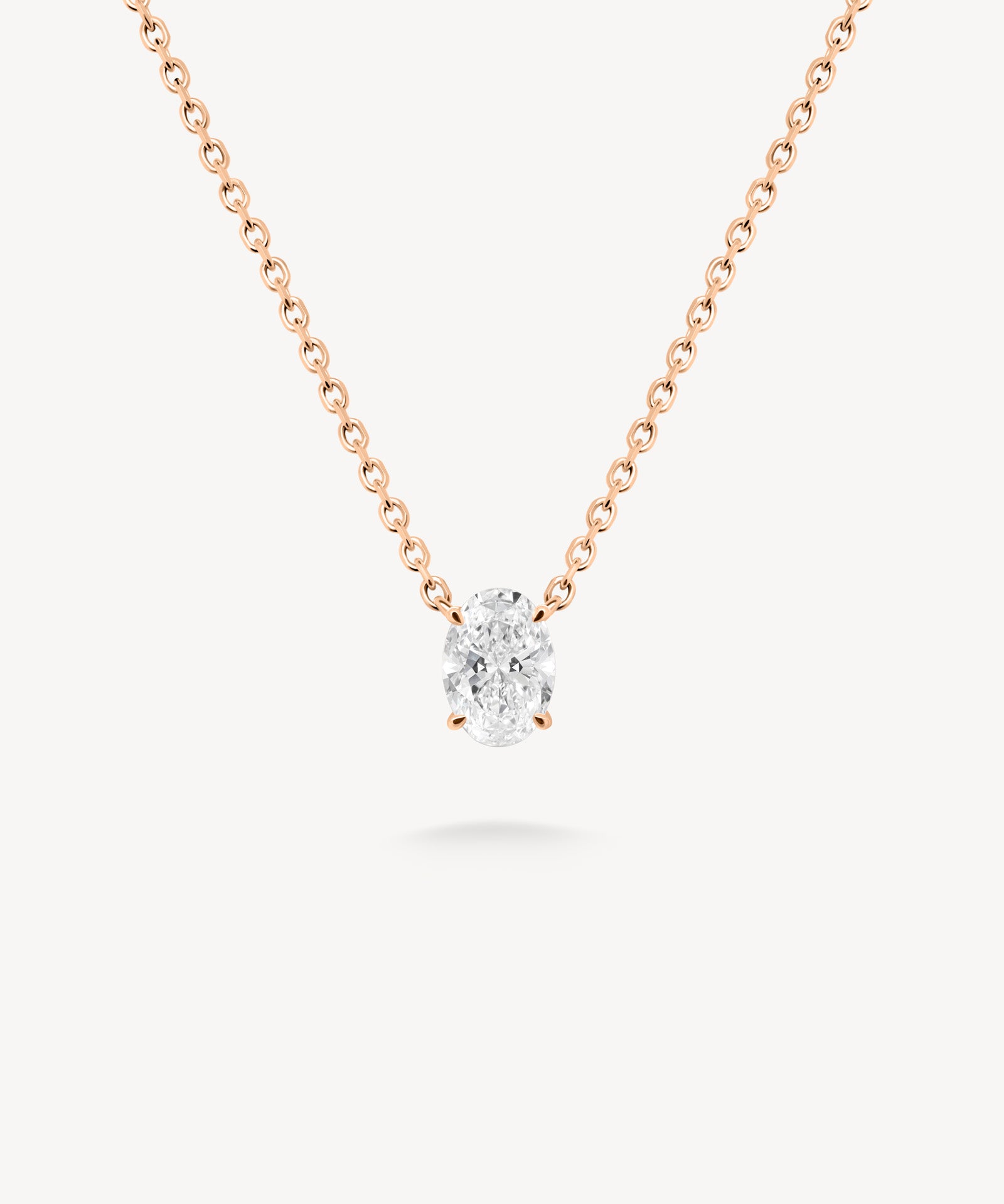 Oval Cut Diamond Solitaire Necklace