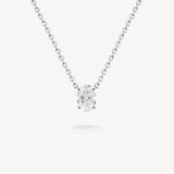 Oval Cut Diamond Solitaire Necklace