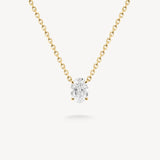 Oval Cut Diamond Solitaire Necklace