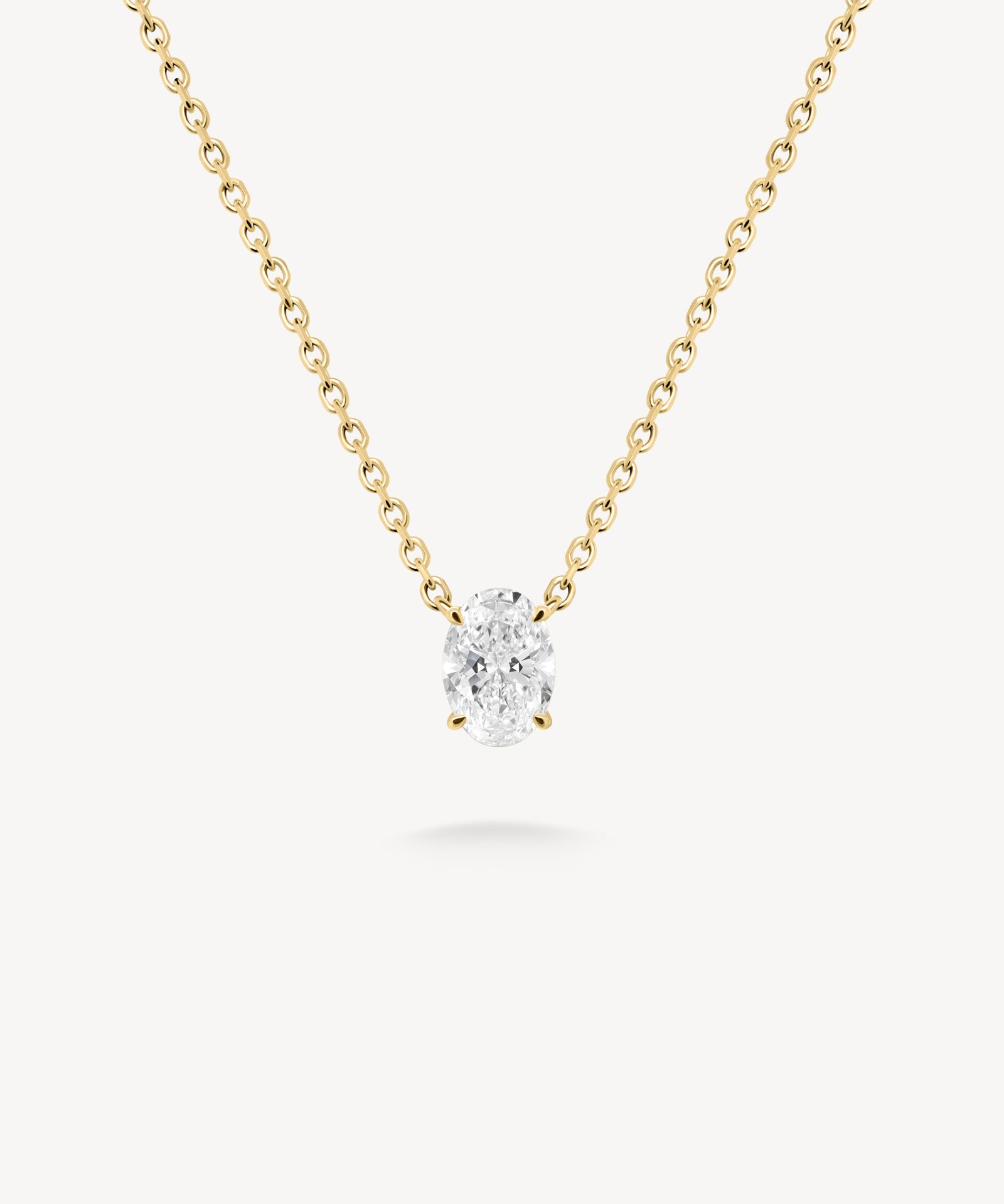 Oval Cut Diamond Solitaire Necklace