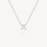 Princess Cut Diamond Solitaire Necklace