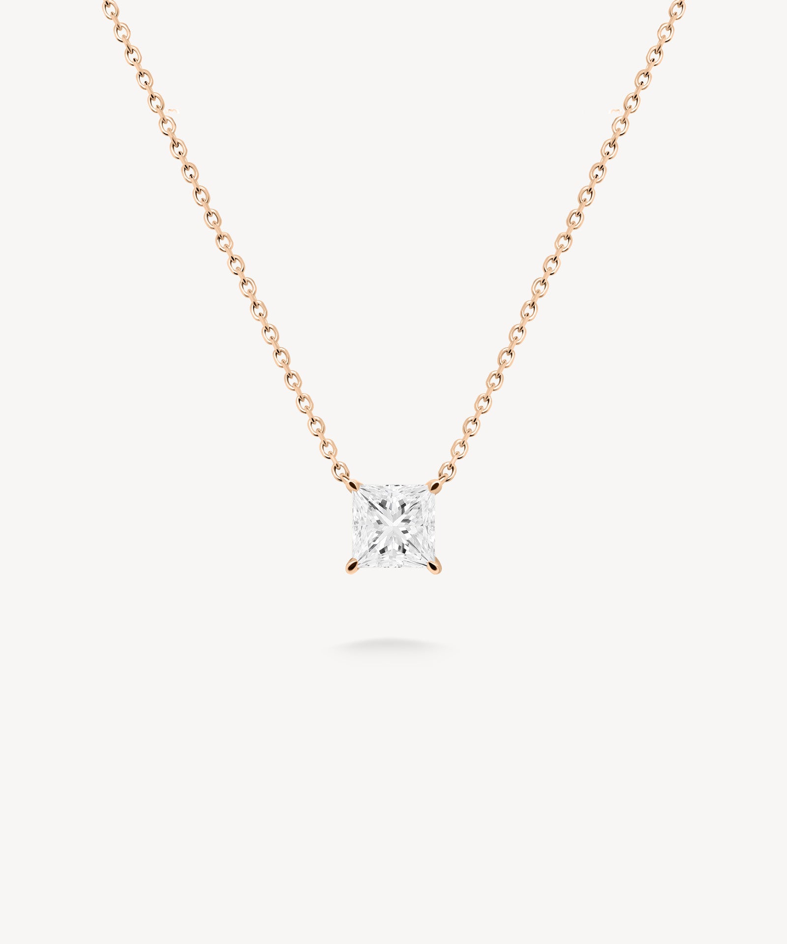 Princess Cut Diamond Solitaire Necklace