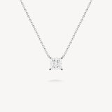 Princess Cut Diamond Solitaire Necklace