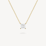Princess Cut Diamond Solitaire Necklace