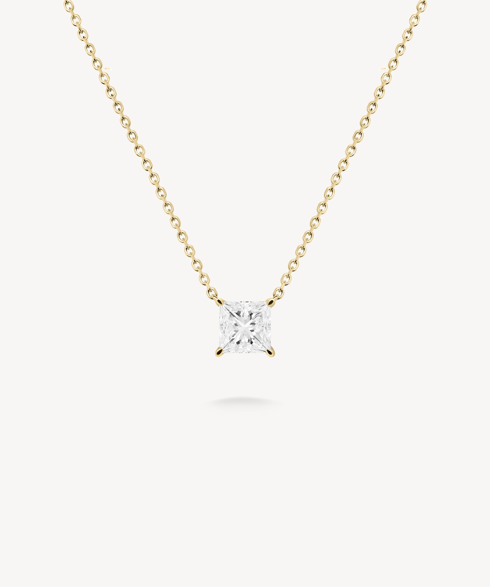 Princess Cut Diamond Solitaire Necklace