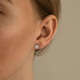 Round Cut Diamond Cluster Stud Earrings