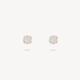 Round Cut Diamond Cluster Stud Earrings