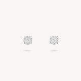 Round Cut Diamond Cluster Stud Earrings
