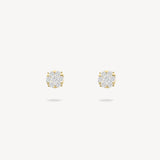 Round Cut Diamond Cluster Stud Earrings