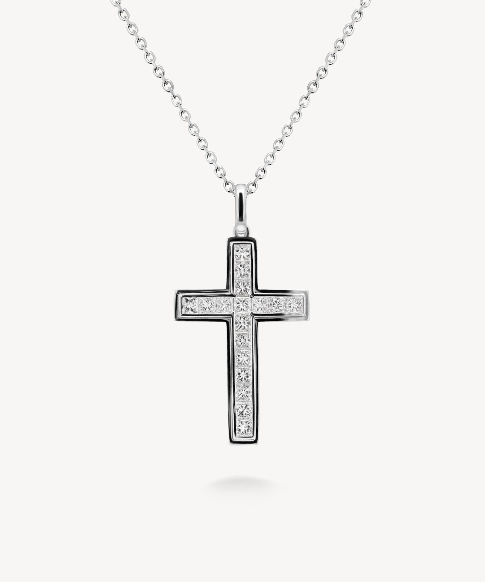 Princess Cut Diamond Diamond Cross Necklace
