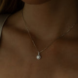 Small Round Cut Diamond Halo Pendant