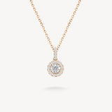 Small Round Cut Diamond Halo Necklace