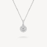 Small Round Cut Diamond Halo Necklace