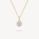 Small Round Cut Diamond Halo Necklace