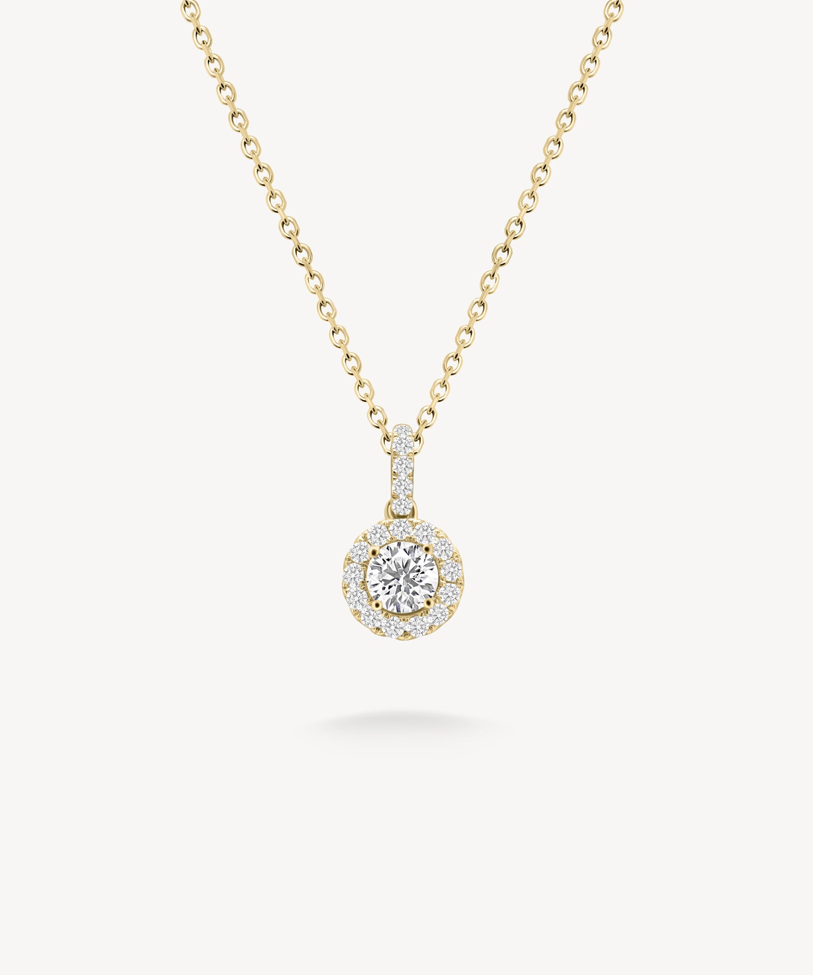 Small Round Cut Diamond Halo Necklace