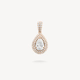 Pear Cut Diamond Double Halo Pendant