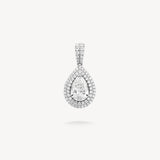 Pear Cut Diamond Double Halo Pendant