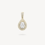 Pear Cut Diamond Double Halo Pendant