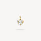 Small Heart Shaped Diamond Halo Pendant