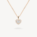 Small Heart Shaped Diamond Halo Necklace