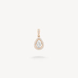 Small Pear Cut Diamond Halo Pendant