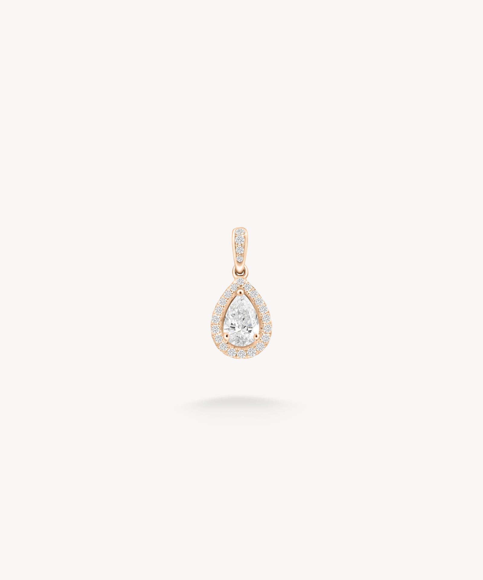 Small Pear Cut Diamond Halo Pendant