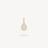 Small Pear Cut Diamond Halo Pendant