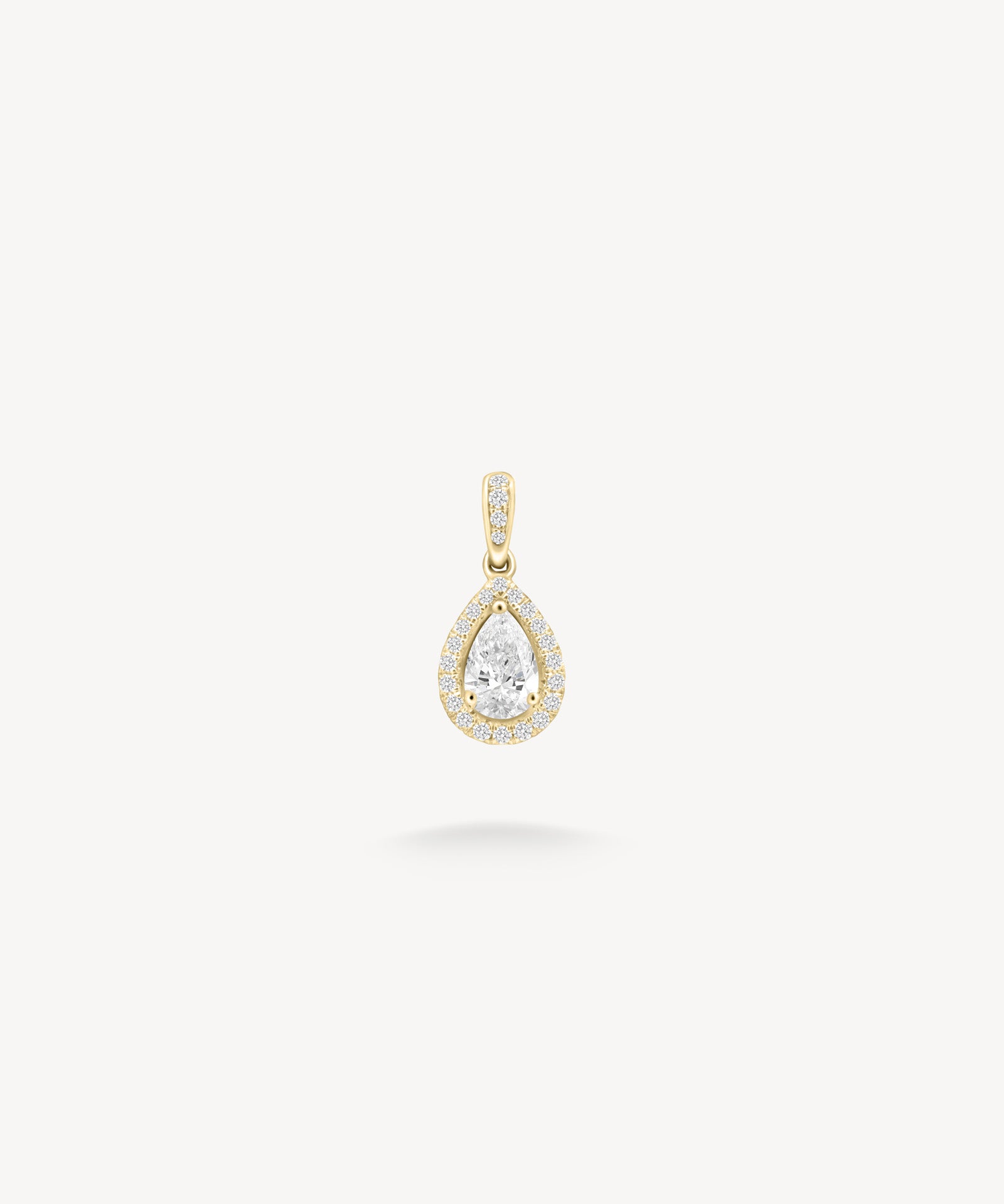 Small Pear Cut Diamond Halo Pendant