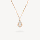Small Pear Cut Diamond Halo Necklace