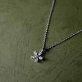 Five Petal Flower Diamond Pendant