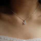 Five Petal Flower Diamond Pendant
